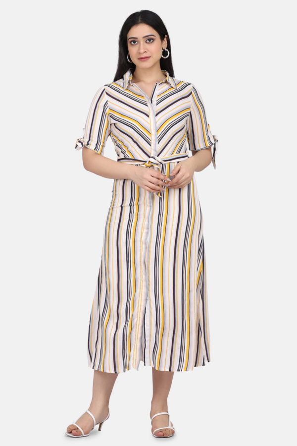 29 Shirt Dress With Hand Embroidered French Knots