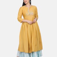 IMG_0074 Kurta With Hand Embroidered Yoke