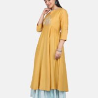 IMG_0076 Kurta With Hand Embroidered Yoke