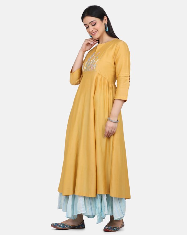 IMG_0076 Kurta With Hand Embroidered Yoke