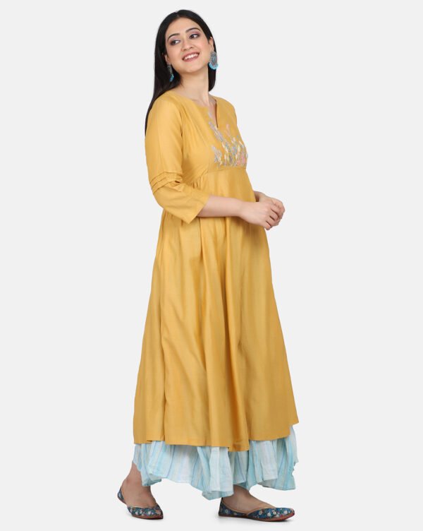 IMG_0078 Kurta With Hand Embroidered Yoke