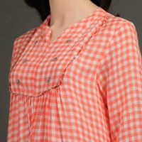 IMG_0862 Coral Yarn Dyed Hand Embroidered Tiered Dress With Cotton Slub Printed Crinkled Skir (Set Of 2)