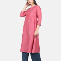 Kurta With All Hand Embroidered Cotton Silk Kurta With Lining