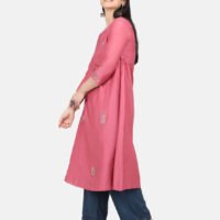 Kurta With All Hand Embroidered Cotton Silk Kurta With Lining