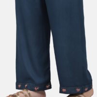 Palazzo With Embroidered  Hem (Free Size)
