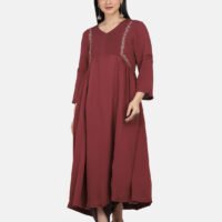 IMG_9806 Kurta With Delicate Hand Thread Embroidery And Pintucks Detailed Yoke