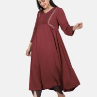 IMG_9810 Kurta With Delicate Hand Thread Embroidery And Pintucks Detailed Yoke