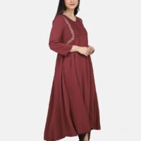 IMG_9812 Kurta With Delicate Hand Thread Embroidery And Pintucks Detailed Yoke