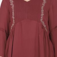 IMG_9813 Kurta With Delicate Hand Thread Embroidery And Pintucks Detailed Yoke