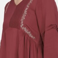 IMG_9814 Kurta With Delicate Hand Thread Embroidery And Pintucks Detailed Yoke