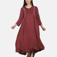 IMG_9816 Kurta With Delicate Hand Thread Embroidery And Pintucks Detailed Yoke