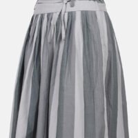 IMG_9906 (2) Yarn Dyed Pleated Skirt With Tie Around Waist Belt (Free Size)