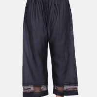 Palazzo With Mesh Detailing And Delicate Hand Embroidery (Free Size)