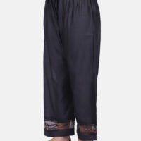 Palazzo With Mesh Detailing And Delicate Hand Embroidery (Free Size)