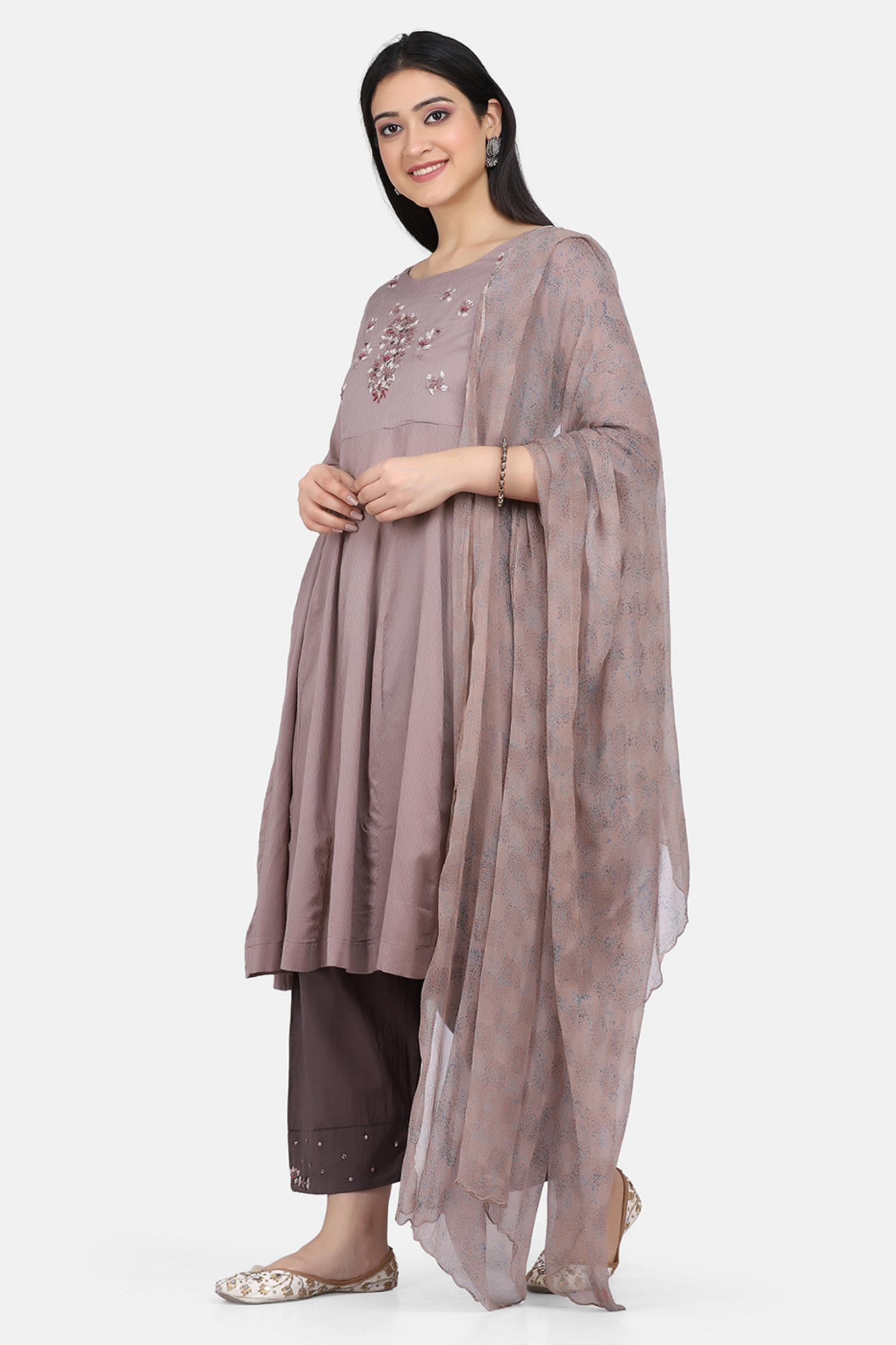 Cotton Viscose Multicolor Hand Embroidered Kurta
