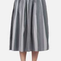 Untitled design (24) Yarn Dyed Pleated Skirt With Tie Around Waist Belt (Free Size)