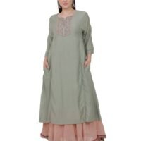 Cotton Dobby Crikled Skirt With Tissue Border (Free Size)