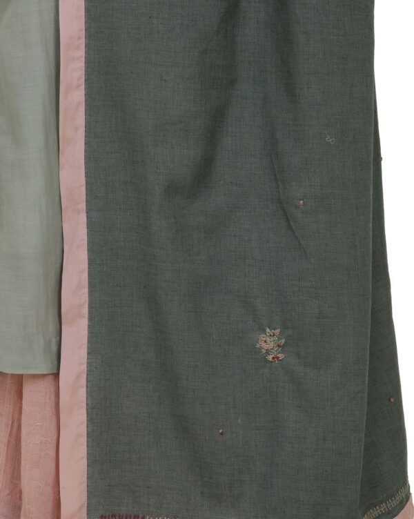 Cotton Silk All Over Hand Thread Embroidered Dupatta (Free Size)