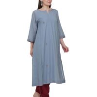Cotton Viscose All Over Hand Embridered Kurta