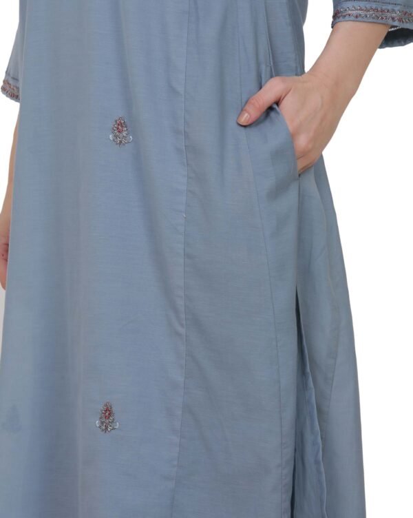 Cotton Viscose All Over Hand Embridered Kurta
