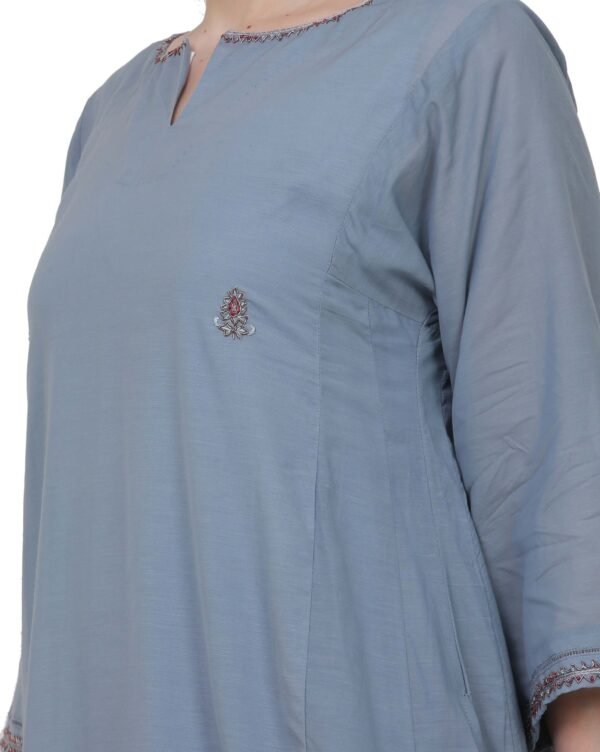 Cotton Viscose All Over Hand Embridered Kurta