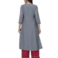 Cotton Viscose Multicolor Hand Embroidered Kurta