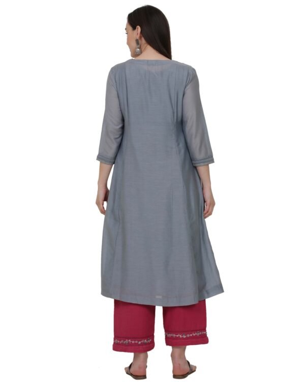 Cotton Viscose Multicolor Hand Embroidered Kurta