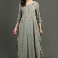 Cotton Slub Hand Embroidered Kurta