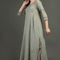 Cotton Slub Hand Embroidered Kurta