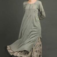 Cotton Slub Hand Embroidered Kurta