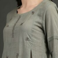 Cotton Slub Hand Embroidered Kurta