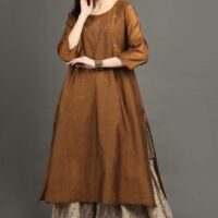 IMG_0902 Golden Chanderi Hand Embroidered Kurta