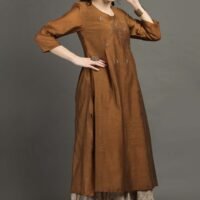 IMG_0906 Golden Chanderi Hand Embroidered Kurta