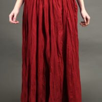 IMG_0947 Delicate Zardozi Hand Embroidered Red Cotton Silk A Line Kurta With Beige Hand Embroidered Cotton Silk Farsh And Dupatta (Set Of 3)