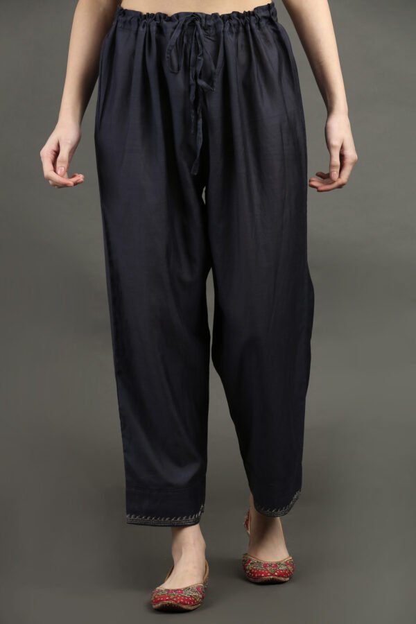 Hand Embroidered Adjustable Waist Pants