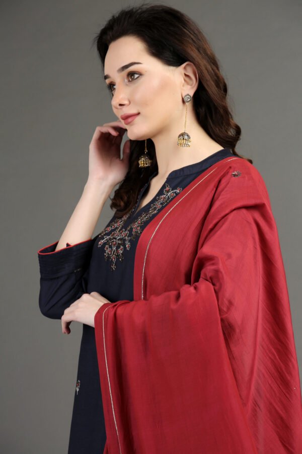 IMG_0978 Red Cotton Silk Hand Embroidered Organza Dupatta