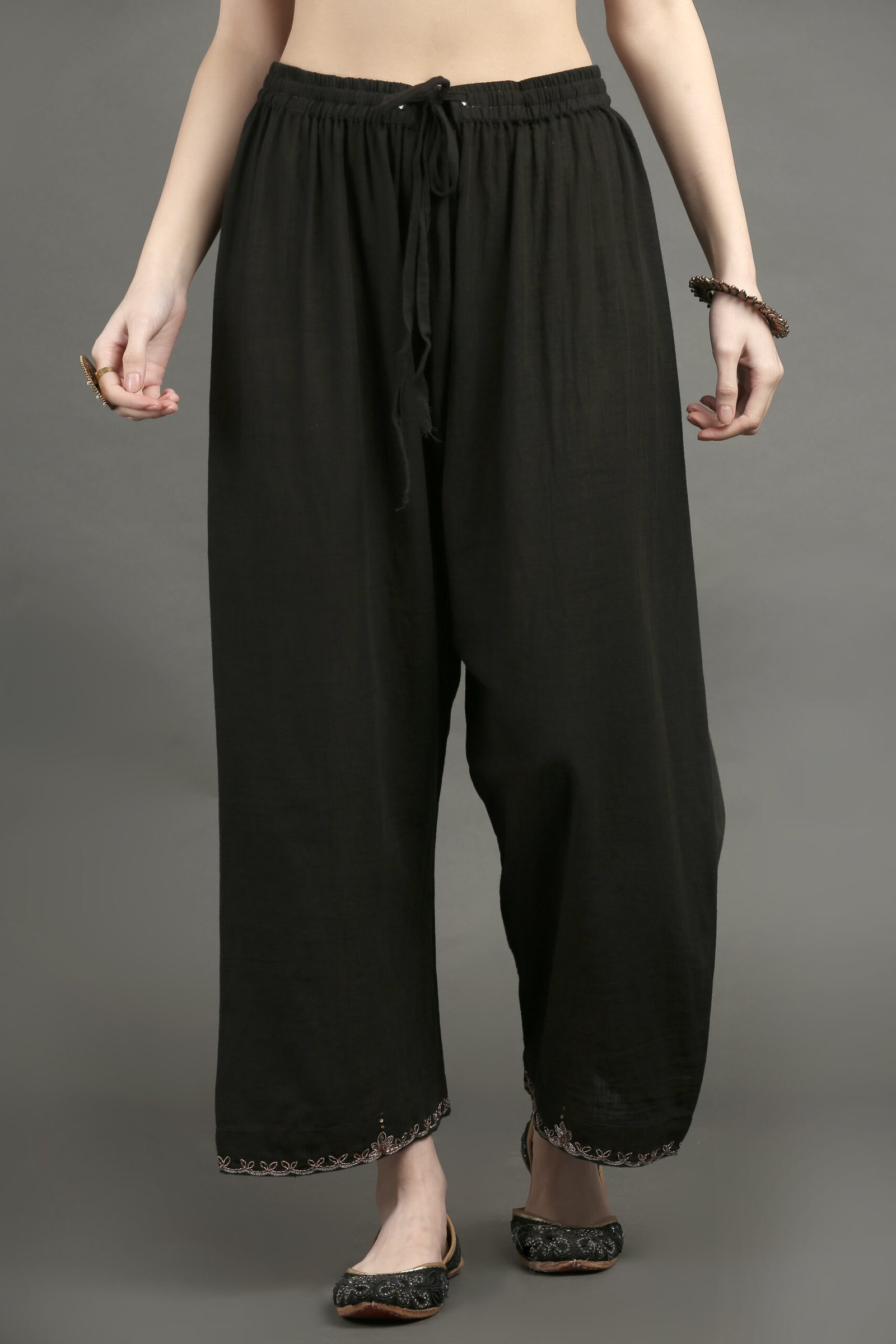 Zardozi Hand Embroidered Adjustable Waist Pants