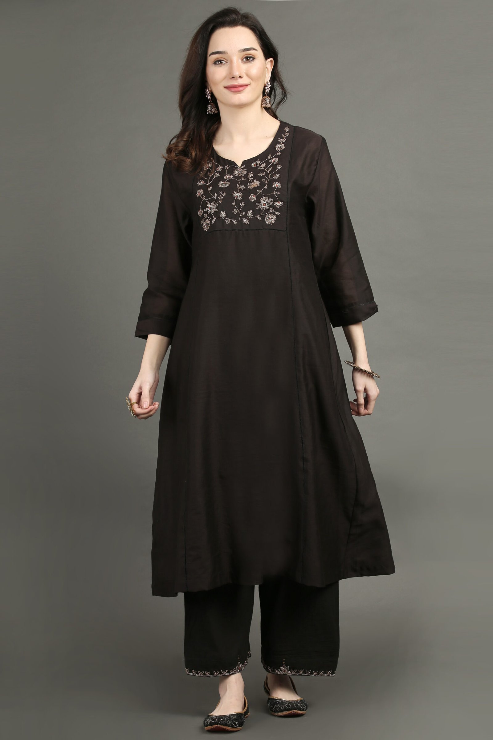 Delicate Zardozi Hand Embroidered A Line Kurta