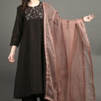 IMG_0993 Delicate Zardozi Hand Embroidered Lined A Line Kurta With Zardozi Hand Embroidered Adjustable Waist Pants And Dupatta(Set Of 3)