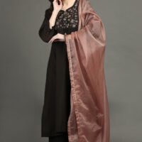 IMG_0996 Delicate Zardozi Hand Embroidered Lined A Line Kurta With Zardozi Hand Embroidered Adjustable Waist Pants And Dupatta(Set Of 3)