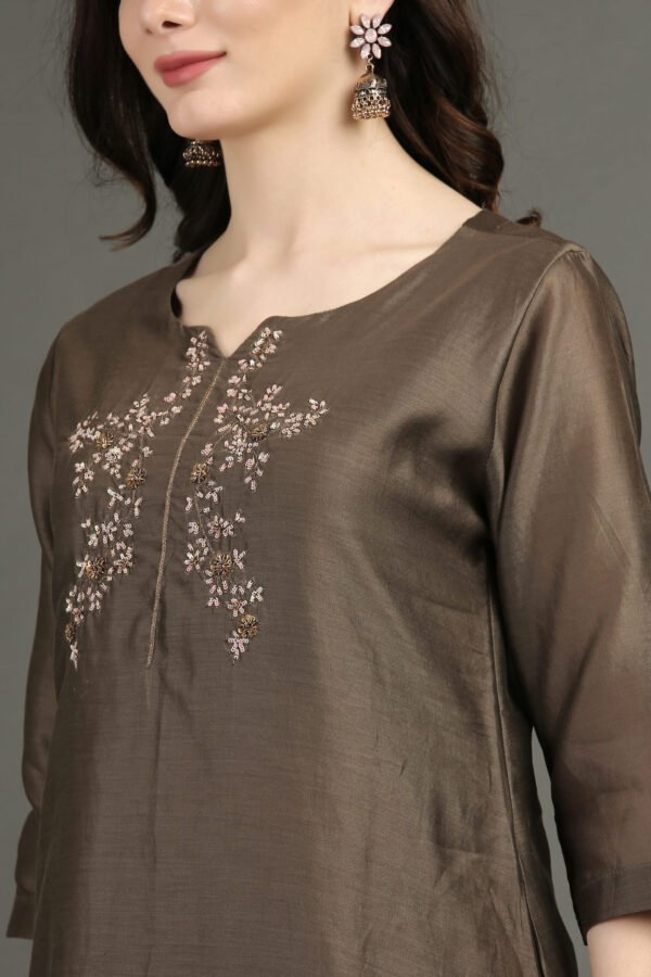 IMG_1020 Delicate Hand Embroidered Silk Chanderi A Line Kurta