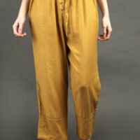 Lively Yellow Hand Embroidered A Line Kurta With Hand Embroidered Adjustable Waist Pants And Dupata (Set Of 3)