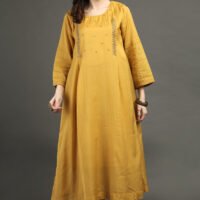 Lively Yellow Hand Embroidered A Line Kurta With Hand Embroidered Adjustable Waist Pants And Dupata (Set Of 3)