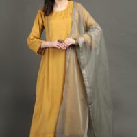 IMG_1071 Lively Yellow Hand Embroidered A Line Kurta