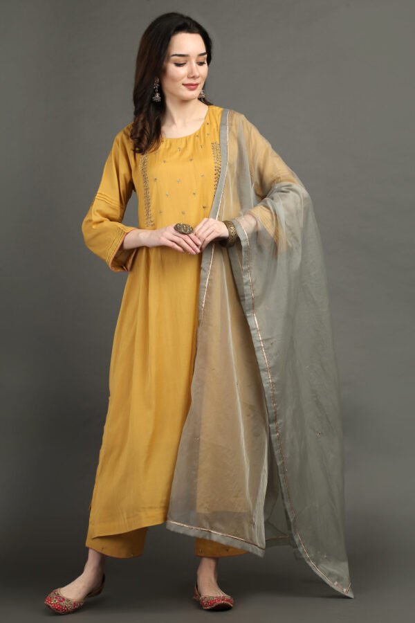 IMG_1071 Lively Yellow Hand Embroidered A Line Kurta