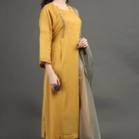 IMG_1076 Lively Yellow Hand Embroidered A Line Kurta