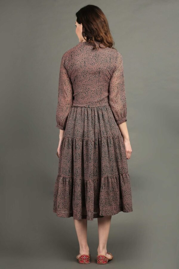 Printed Floral Tired Chiffon Dress