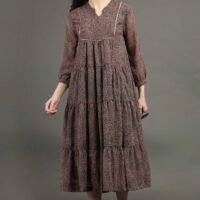 Printed Floral Tired Chiffon Dress