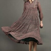 Printed Floral Tired Chiffon Dress