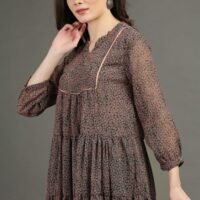 Printed Floral Tired Chiffon Dress